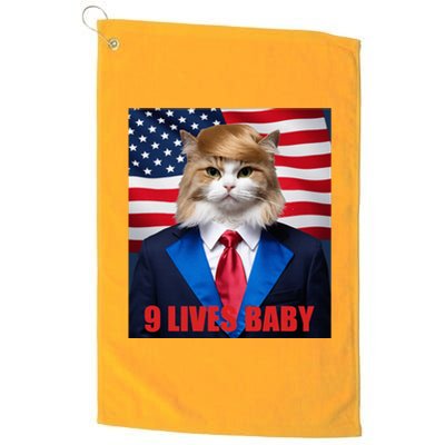 American Flag Cat In Suite Donald Trump Nine Lives Baby Platinum Collection Golf Towel