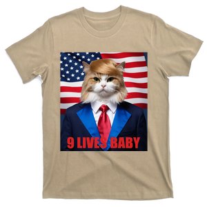 American Flag Cat In Suite Donald Trump Nine Lives Baby T-Shirt