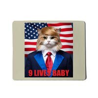 American Flag Cat In Suite Donald Trump Nine Lives Baby Mousepad