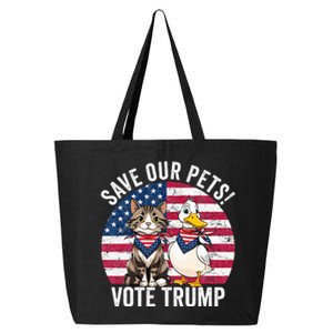 American Flag Cat & Duck Save Our Pets Vote For Trump 2024 25L Jumbo Tote