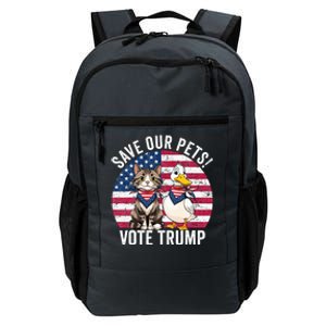 American Flag Cat & Duck Save Our Pets Vote For Trump 2024 Daily Commute Backpack