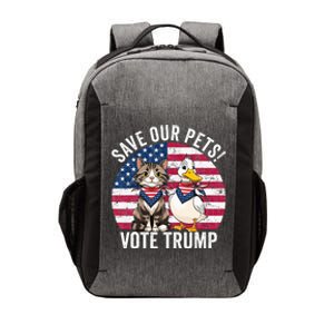 American Flag Cat & Duck Save Our Pets Vote For Trump 2024 Vector Backpack