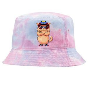 Antiguan Flag Cat Mom Souvenirs Products Kitten Antigua Tie-Dyed Bucket Hat