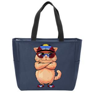 Antiguan Flag Cat Mom Souvenirs Products Kitten Antigua Zip Tote Bag