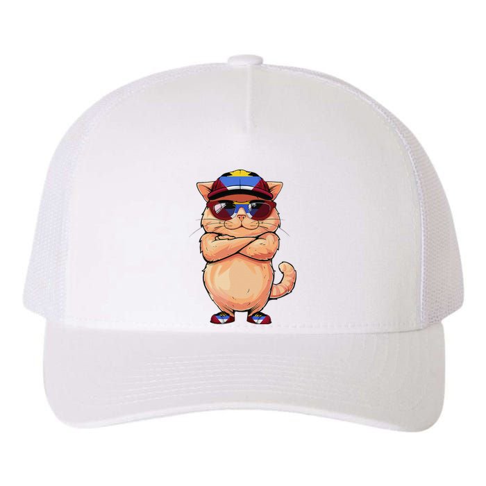 Antiguan Flag Cat Mom Souvenirs Products Kitten Antigua Yupoong Adult 5-Panel Trucker Hat