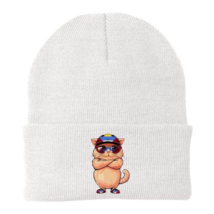 Antiguan Flag Cat Mom Souvenirs Products Kitten Antigua Knit Cap Winter Beanie