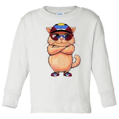 Antiguan Flag Cat Mom Souvenirs Products Kitten Antigua Toddler Long Sleeve Shirt