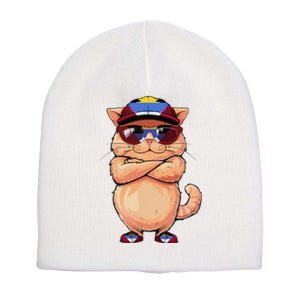 Antiguan Flag Cat Mom Souvenirs Products Kitten Antigua Short Acrylic Beanie