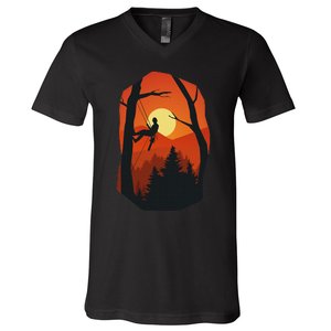 Arborist Forest Chainsaw V-Neck T-Shirt