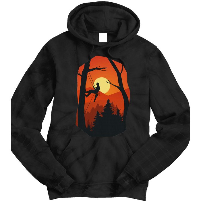 Arborist Forest Chainsaw Tie Dye Hoodie