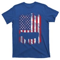 American Flag Cow Vintage Farm Animal Patriotic Farmer Gift T-Shirt