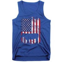 American Flag Cow Vintage Farm Animal Patriotic Farmer Gift Tank Top