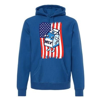 American Flag Cow Milk Carton Great Gift Premium Hoodie