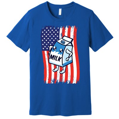 American Flag Cow Milk Carton Great Gift Premium T-Shirt