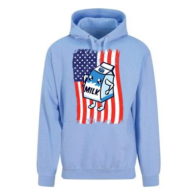 American Flag Cow Milk Carton Great Gift Unisex Surf Hoodie