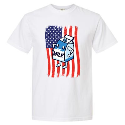 American Flag Cow Milk Carton Great Gift Garment-Dyed Heavyweight T-Shirt