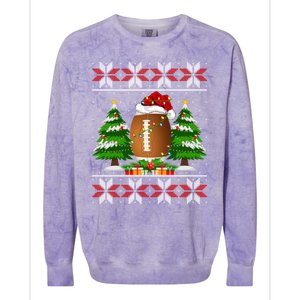 American Football Christmas Tree Lights Ugly Sweater Xmas Cute Gift Colorblast Crewneck Sweatshirt