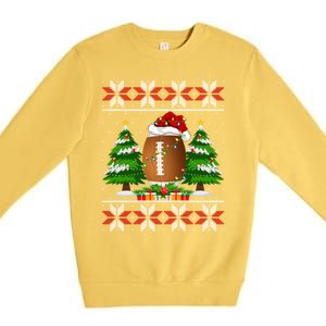 American Football Christmas Tree Lights Ugly Sweater Xmas Cute Gift Premium Crewneck Sweatshirt