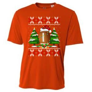 American Football Christmas Tree Lights Ugly Sweater Xmas Cute Gift Cooling Performance Crew T-Shirt