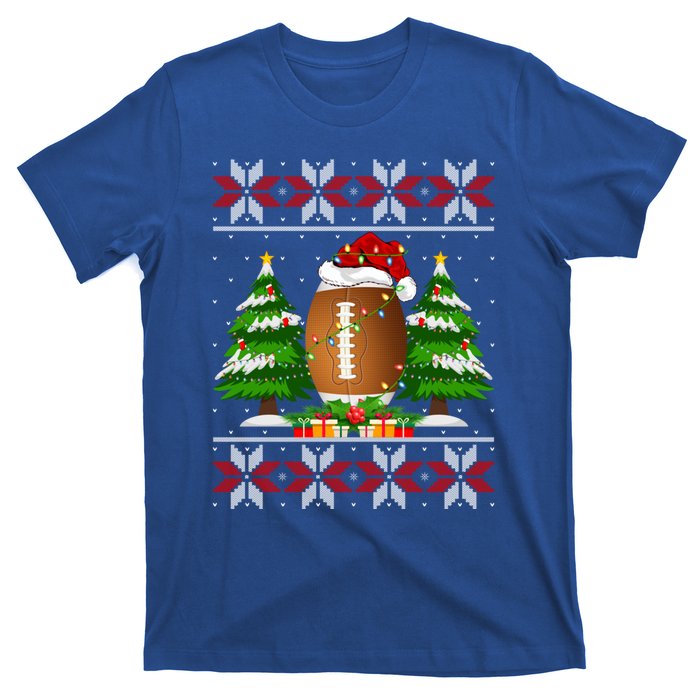 American Football Christmas Tree Lights Ugly Sweater Xmas Cute Gift T-Shirt