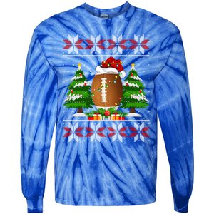 American Football Christmas Tree Lights Ugly Sweater Xmas Cute Gift Tie-Dye Long Sleeve Shirt