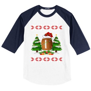 American Football Christmas Tree Lights Ugly Sweater Xmas Cute Gift Baseball Sleeve Shirt