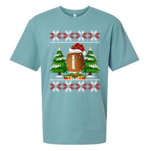 American Football Christmas Tree Lights Ugly Sweater Xmas Cute Gift Sueded Cloud Jersey T-Shirt