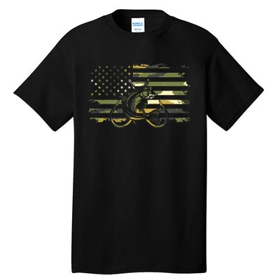 American Flag Camouflage Fishing Tall T-Shirt