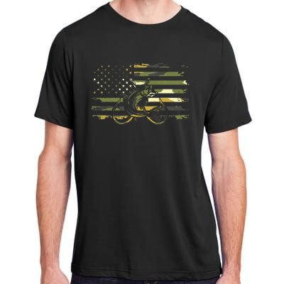 American Flag Camouflage Fishing Adult ChromaSoft Performance T-Shirt