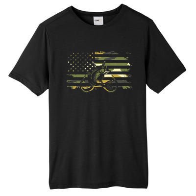 American Flag Camouflage Fishing Tall Fusion ChromaSoft Performance T-Shirt