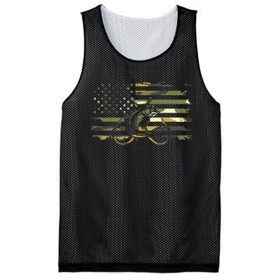 American Flag Camouflage Fishing Mesh Reversible Basketball Jersey Tank