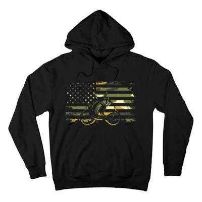 American Flag Camouflage Fishing Tall Hoodie