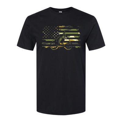 American Flag Camouflage Fishing Softstyle® CVC T-Shirt