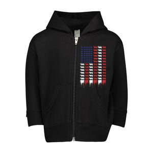 American Flag Cow Flag Farm Love Cows Gift Toddler Zip Fleece Hoodie