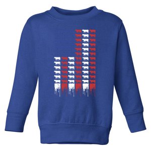 American Flag Cow Flag Farm Love Cows Gift Toddler Sweatshirt