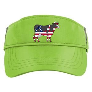 American Flag Cow Lovers Gift Adult Drive Performance Visor