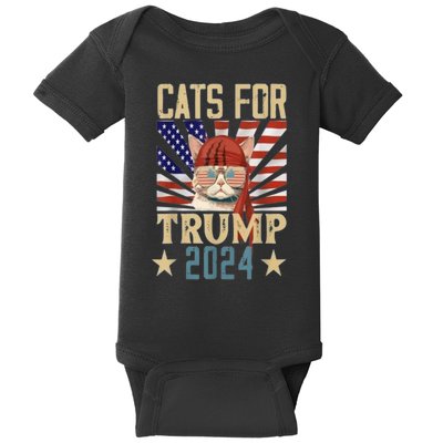 American Flag Cat For Trump 2024 Gifft Baby Bodysuit