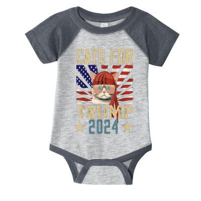 American Flag Cat For Trump 2024 Gifft Infant Baby Jersey Bodysuit