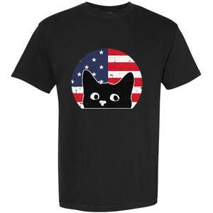 American Flag Cat 4th Of July Kitten Patriotic Pet Lover Garment-Dyed Heavyweight T-Shirt