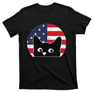 American Flag Cat 4th Of July Kitten Patriotic Pet Lover T-Shirt