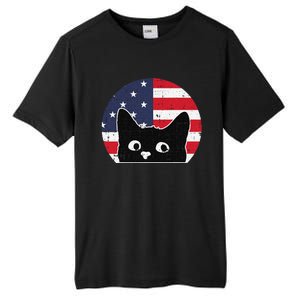 American Flag Cat 4th Of July Kitten Patriotic Pet Lover Tall Fusion ChromaSoft Performance T-Shirt