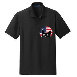 American Flag Cat 4th Of July Kitten Patriotic Pet Lover Dry Zone Grid Polo