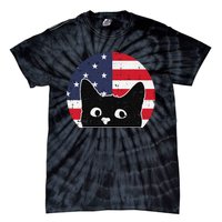 American Flag Cat 4th Of July Kitten Patriotic Pet Lover Tie-Dye T-Shirt