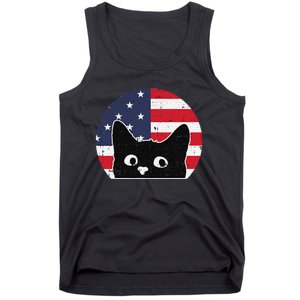 American Flag Cat 4th Of July Kitten Patriotic Pet Lover Tank Top