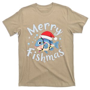 Adorable Fishmas Christmas Decor Festive Fish In Santa Hat T-Shirt