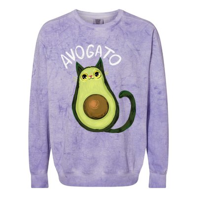 Avogato Funny Cat Avocado Cinco De Mayo Cat Lady Cat Lover Colorblast Crewneck Sweatshirt