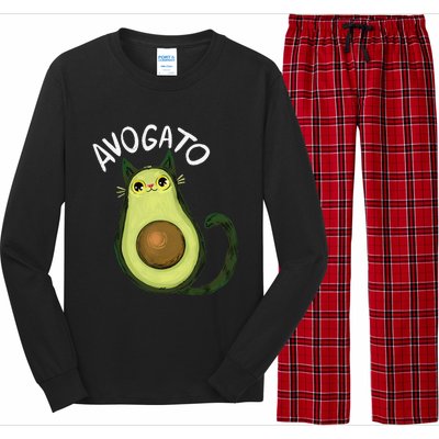 Avogato Funny Cat Avocado Cinco De Mayo Cat Lady Cat Lover Long Sleeve Pajama Set