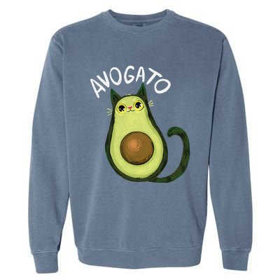 Avogato Funny Cat Avocado Cinco De Mayo Cat Lady Cat Lover Garment-Dyed Sweatshirt