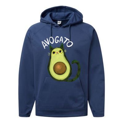 Avogato Funny Cat Avocado Cinco De Mayo Cat Lady Cat Lover Performance Fleece Hoodie