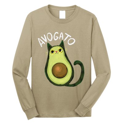 Avogato Funny Cat Avocado Cinco De Mayo Cat Lady Cat Lover Long Sleeve Shirt